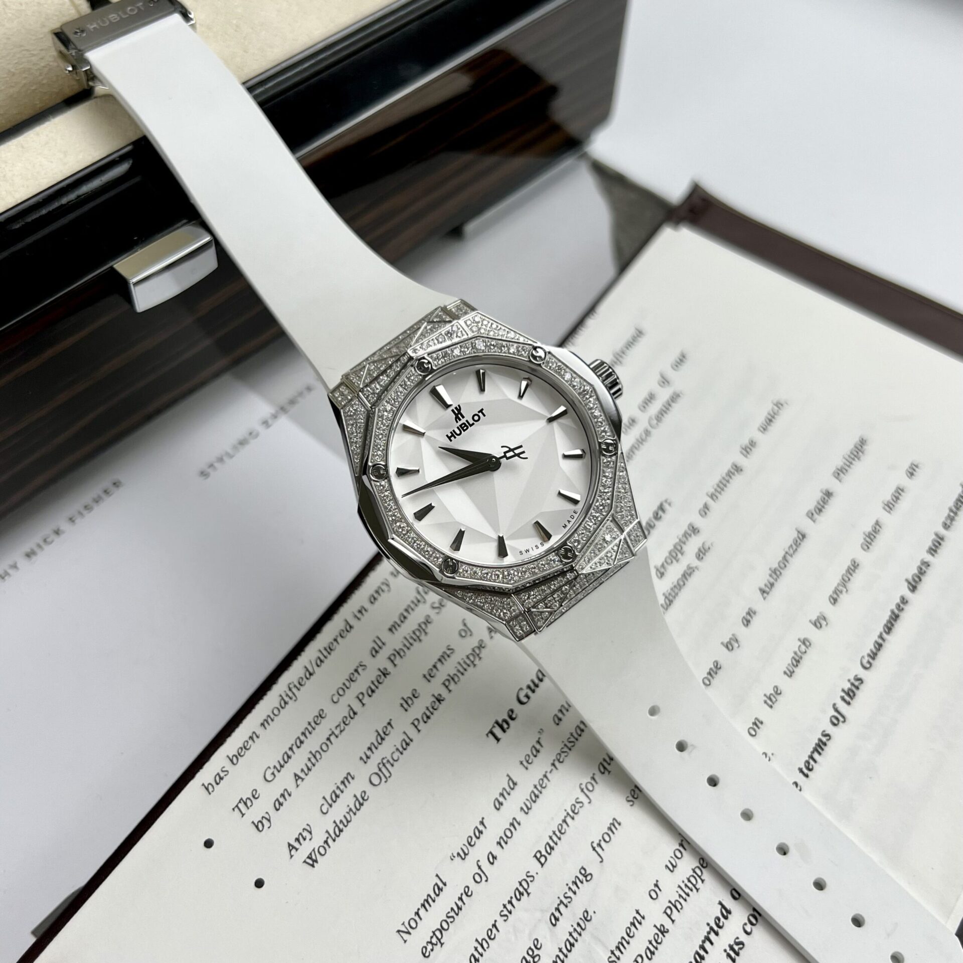 Hublot Orlinski Replica Watch White Dial Custom Moissanite Diamonds APS Factory 40mm