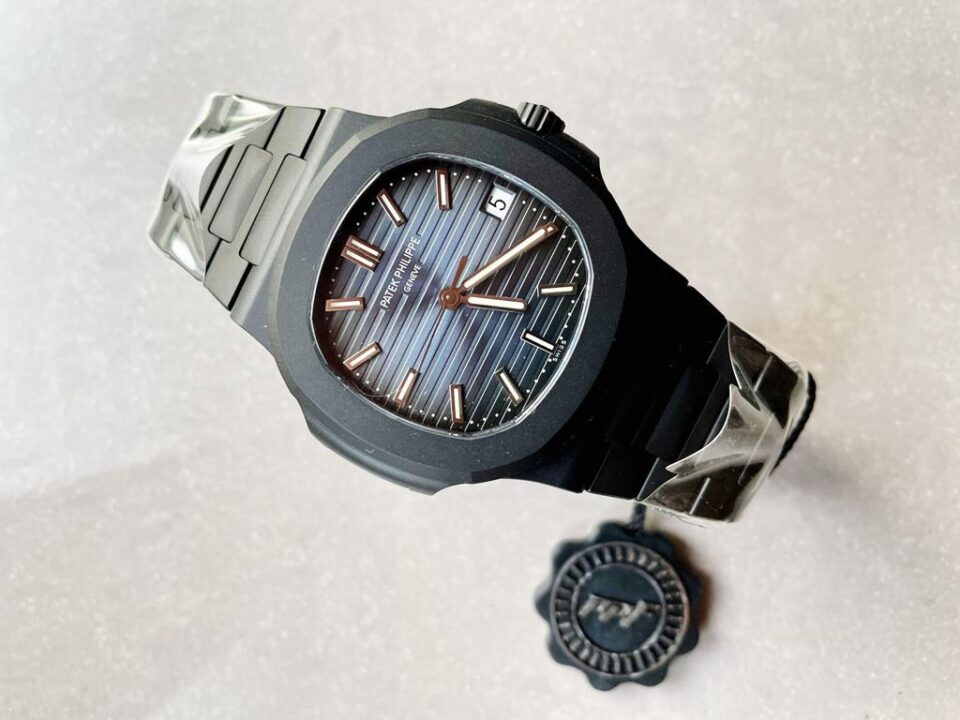 Replica PATEK PHILIPPE Nautilus 5711 ppf 1:1 Best Edition Black Dial on Black Bracelet A324 V2