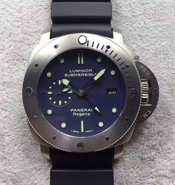 Replica Panerai ZF PAM371 Titanium Black Rubber Strap ZP9001