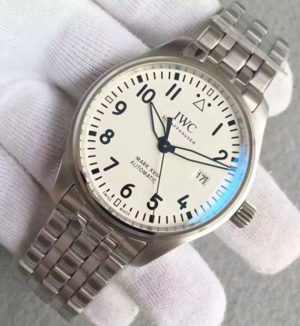 Replica IWC MKF Mark XVIII IW3270 White Dial SS Bracelet A2892