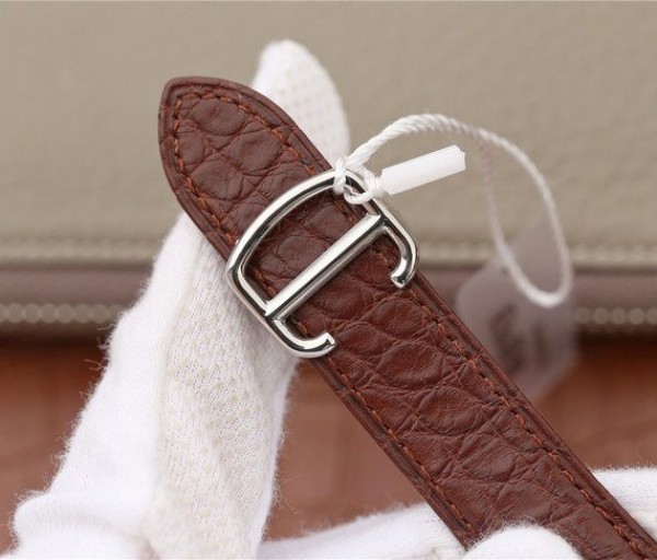 Replica Cartier Ronde De Cartier SS White Dial Diamonds Bezel Croco Strap A2892