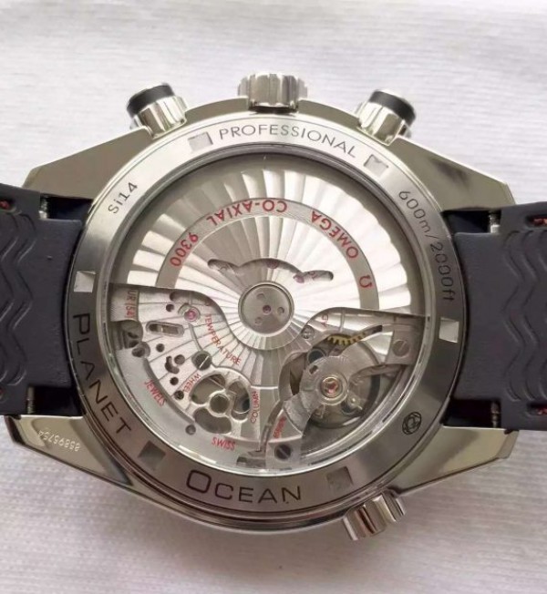 Replica Omega Seamaster Professional Chrono Black Ceramic Black Dial Rubber Strap A9300