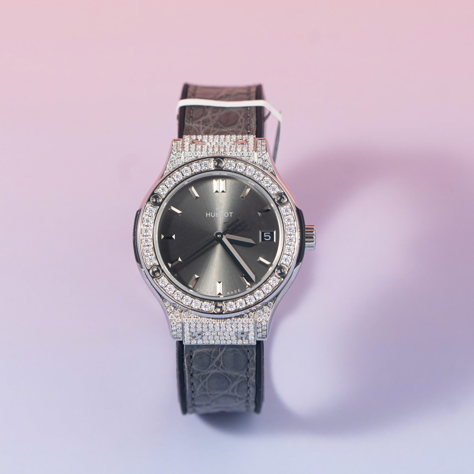 Hublot Classic Fusion Replica Watch Moissanite Diamond Hong Kong Gray Dial 33mm