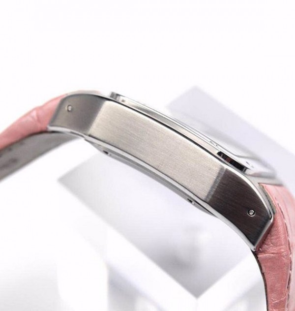 Replica Cartier V6 Santos 100 W20126X8 36mm White Dial Black Leather Strap