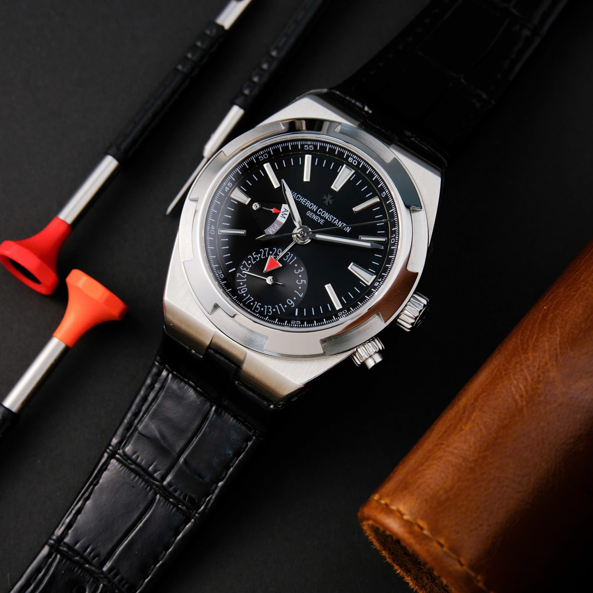 Vacheron Constantin Overseas Dual Time 7900V Replica Watch Black Dial PZ Factory 41mm