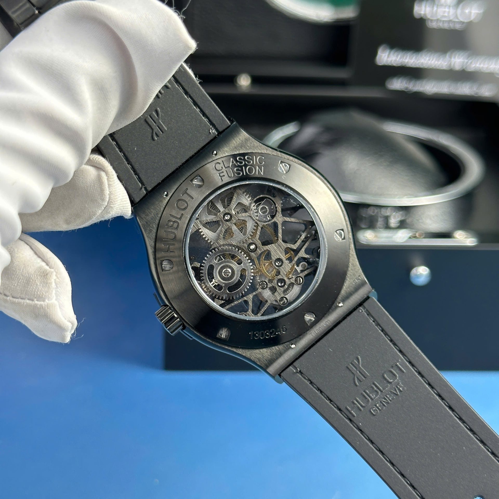 Hublot Replica Watch Classic Fusion Skeleton Tourbillon Black Ceramic 45mm