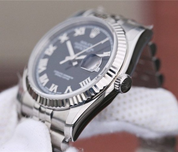 Replica Rolex DateJust 36mm SS 116234 ARF Black Dial Roman Markers 904L SS Bracelet SA3135