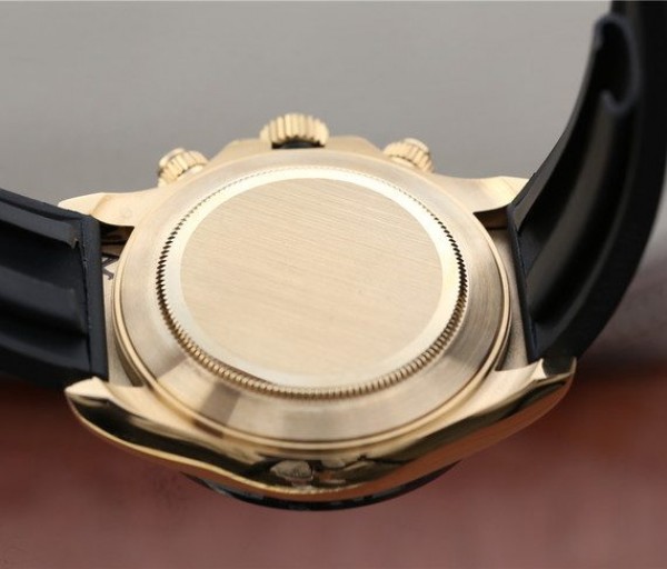 Replica Rolex Daytona 116518 Noob YG/Black Dial Rubber Strap A7750