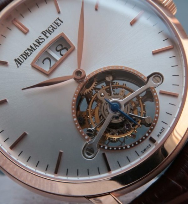 Replica Audemars Piguet TF Jules Tourbillon RG Big Date White Dial