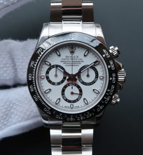 Replica Rolex Daytona 116500 LN Noob White Dial SS Bracelet A7750