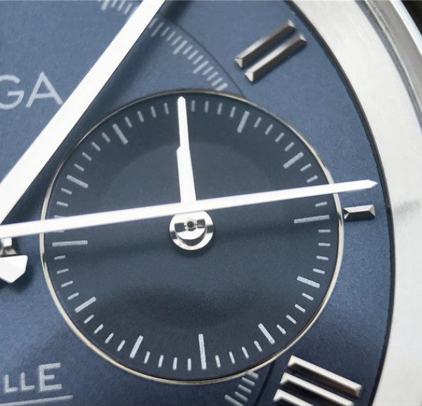 Replica Omega OMF De Ville Chronograph 42mm Blue Dial SS Bracelet A9300