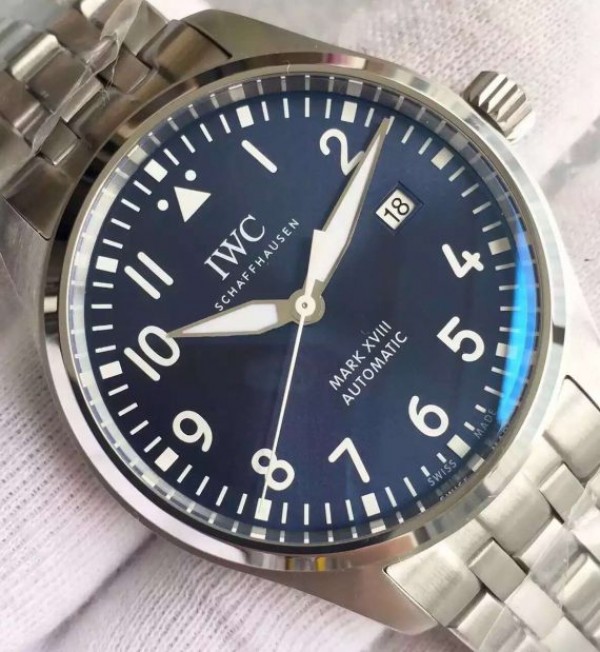 Replica IWC MKF Mark XVIII Le Petit Prince Blue Dial SS Bracelet A2892