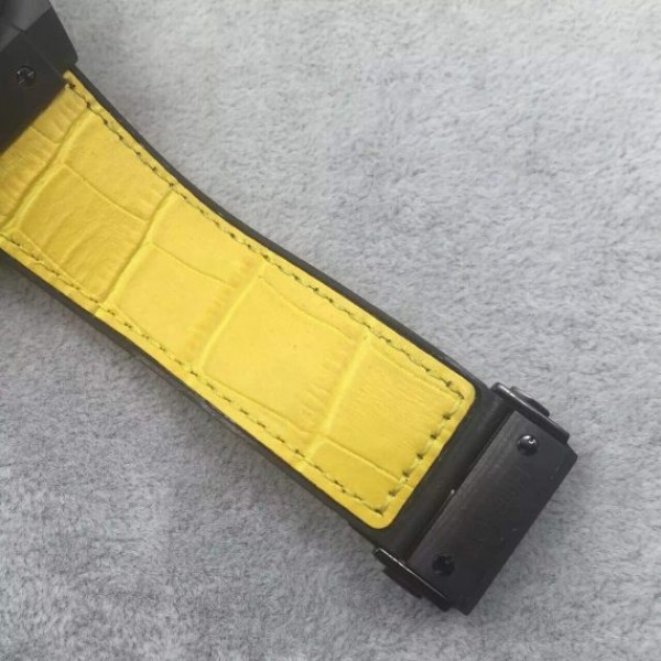 Replica Hublot Big Bang King Power 48mm PVD Black Dial Yellow Hands Gummy Strap A7750