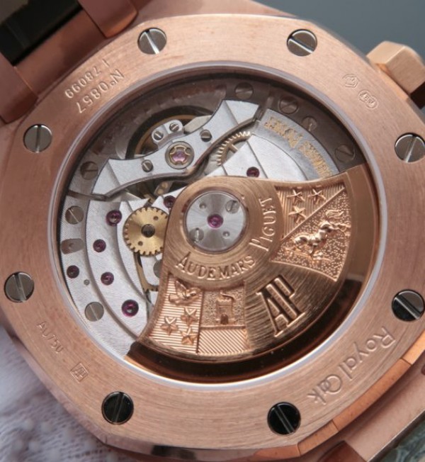 Replica Audemars Piguet JF Royal Oak 37mm 15452 RG Full Paved Diamonds Leather Strap A3120