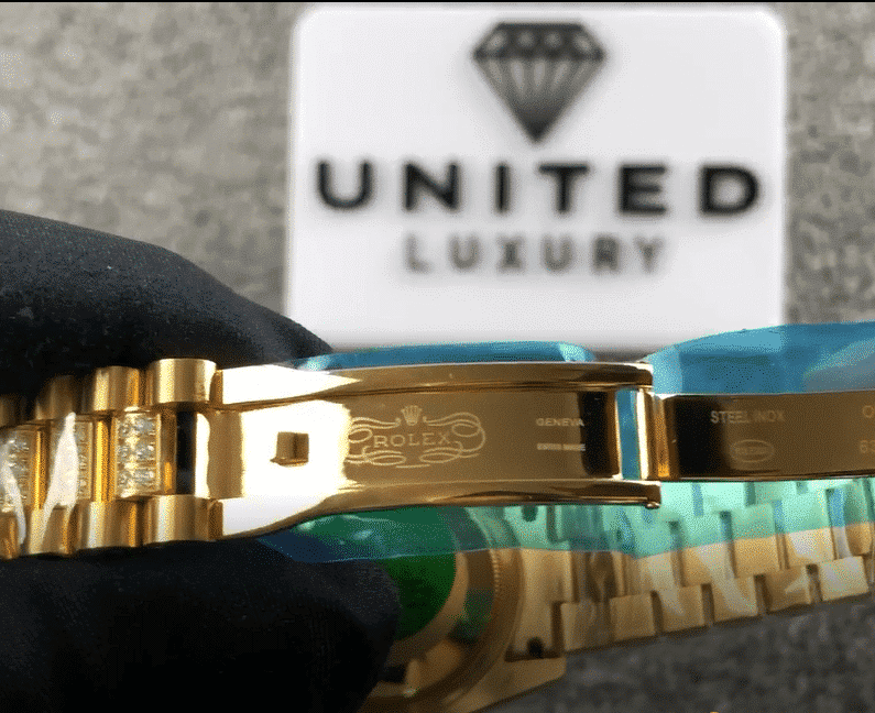 Rolex Datejust 116625 Yellow Gold Diamond Dial Iced Out Replica