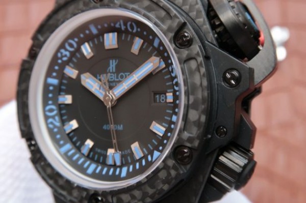 Replica Hublot King Power OceanGraphic 4000 CF V6F Blue Markers Rubber Strap A7750