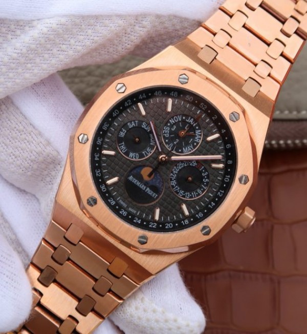 Replica Audemars Piguet JF Royal Oak 41mm 26574 RG Black Textured Dial A5134