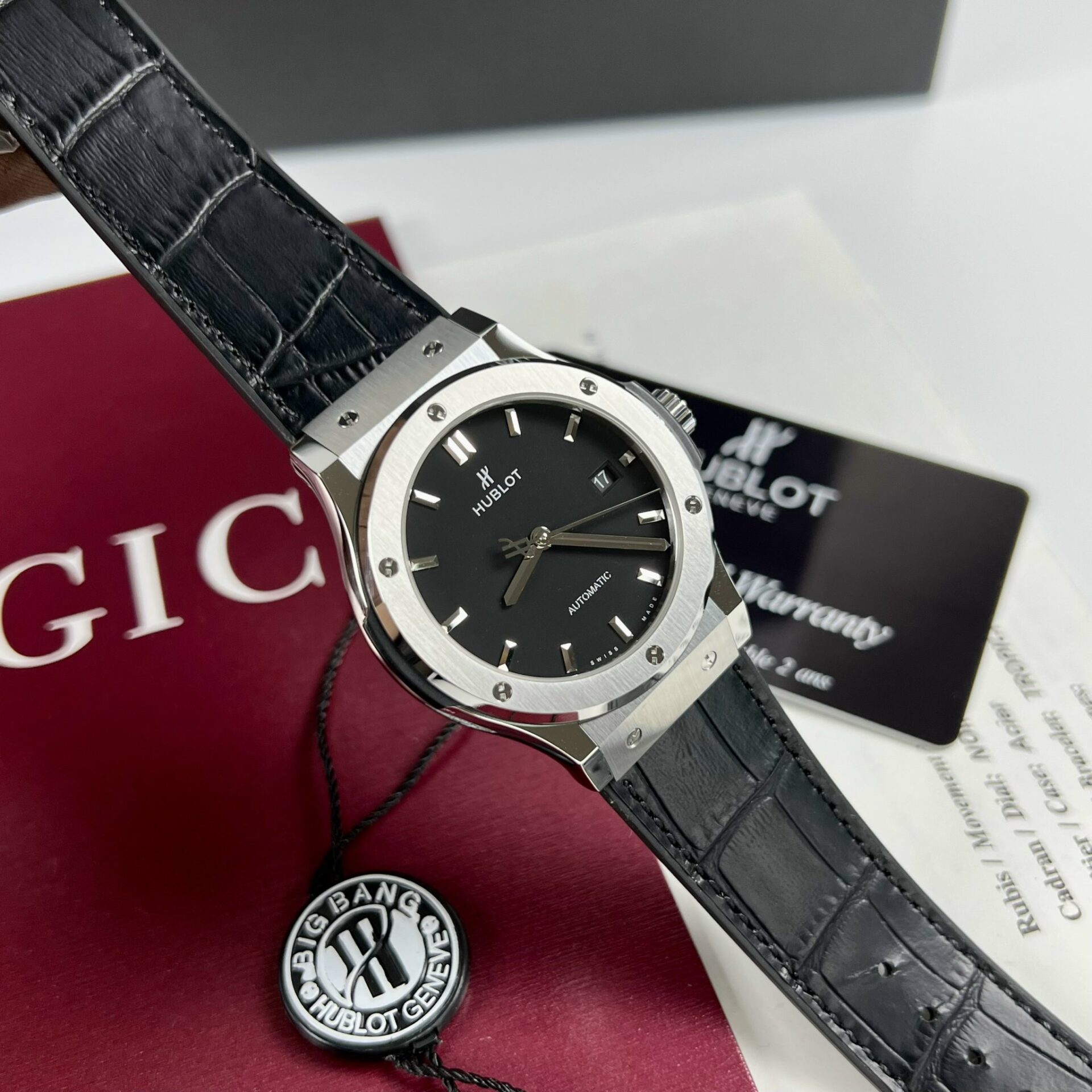 Hublot Replica Watch Classic Fusion Titanium Black Dial JJF Factory 42mm