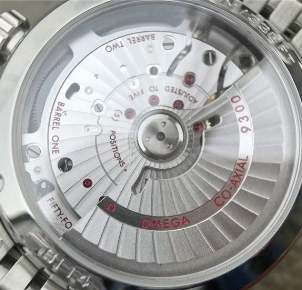 Replica Omega OMF De Ville Chronograph 42mm Blue Dial SS Bracelet A9300