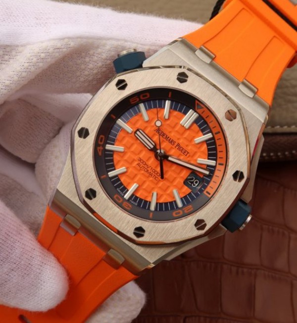 Replica Audemars Piguet JF Royal Oak Offshore Diver 2017 Orange 15710 Rubber Strap A3120
