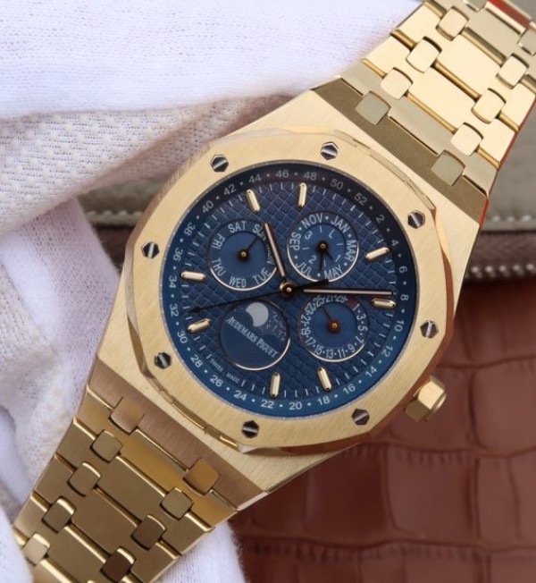 Replica Audemars Piguet JF Royal Oak 41mm 26574 YG Blue Textured Dial A5134
