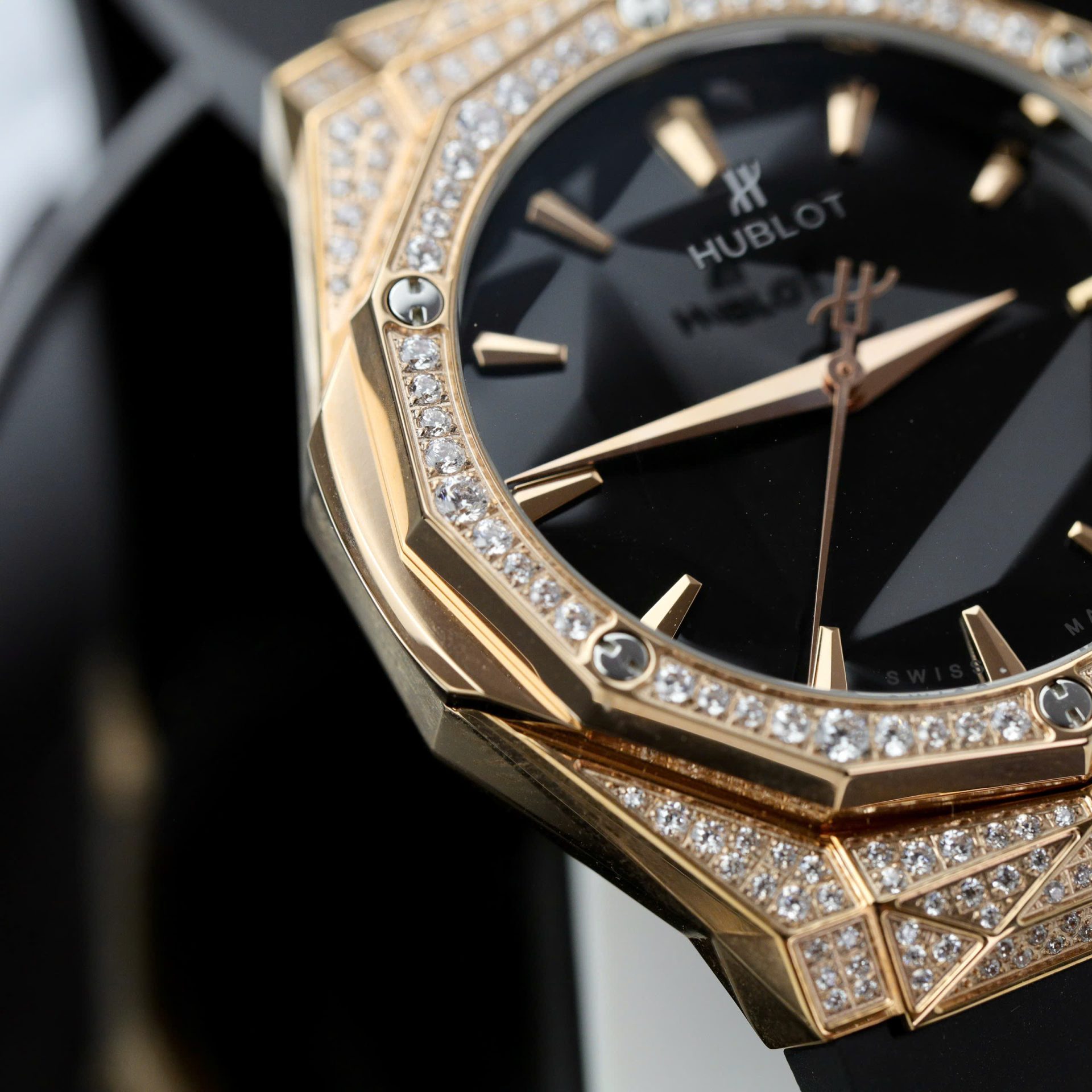 Hublot Orlinski King Gold Replica Watch Full Moissanite Diamond 40mm