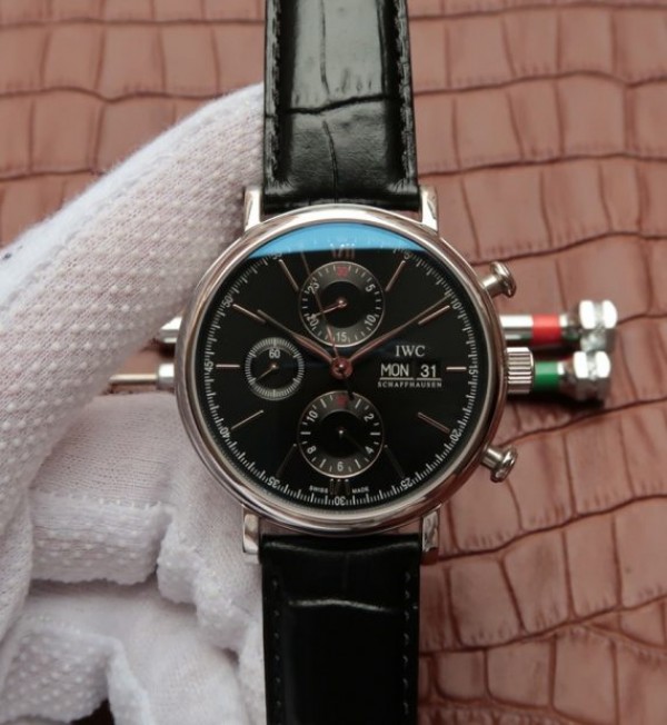 Replica IWC V6 IW391008 Portofino Chronograph Black Dial A7750