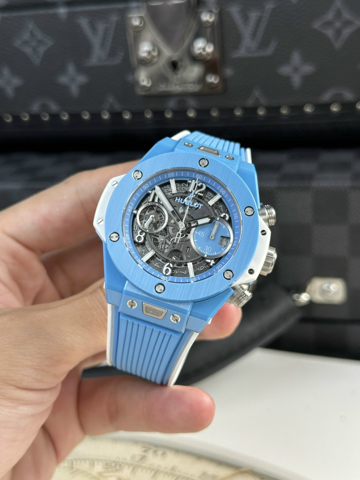 Hublot Best Replica Watch Big Bang Unico Ceramic Sky Blue BBF Factory 42mm