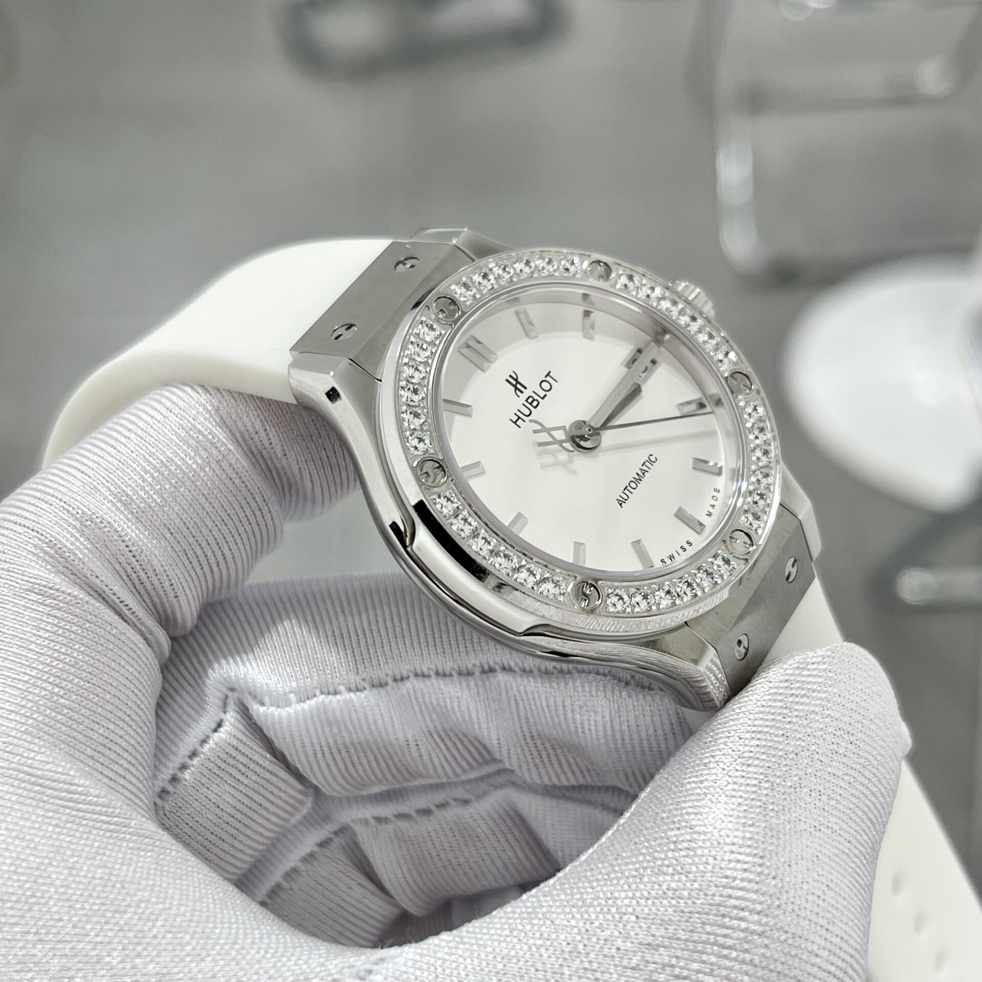 Hublot Classic Fusion White Rubber Strap Replica Watch Swiss Movement 38mm