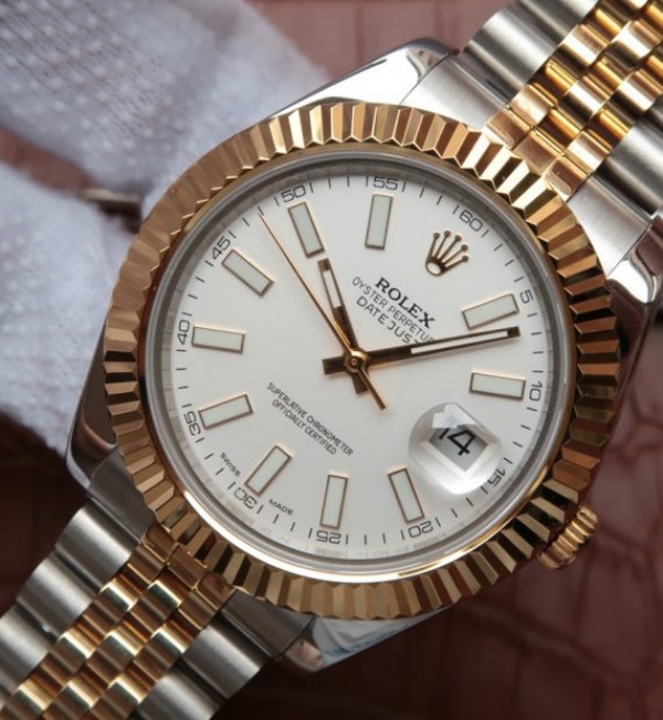 Replica Rolex DateJust 41mm 126333 Noob YG Wrapped White Dial SS/YG Jubilee Bracelet A2836