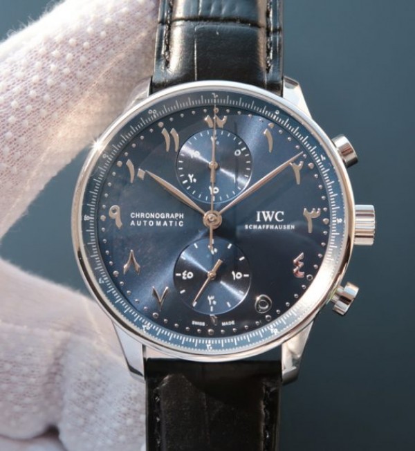Replica IWC YLF Portuguese Chrono Dubai limited Edition Blue Dial
