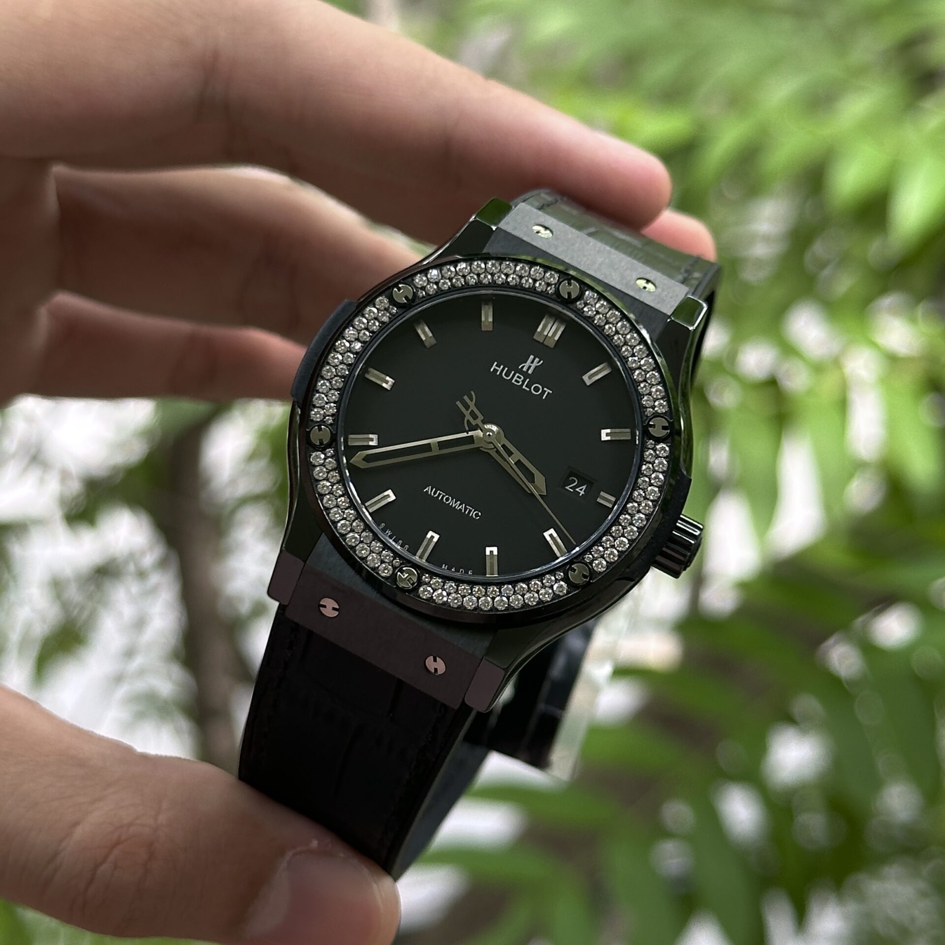 Hublot Classic Fusion Ceramic With Diamonds Replica 1:1 Watch JJZ 42mm