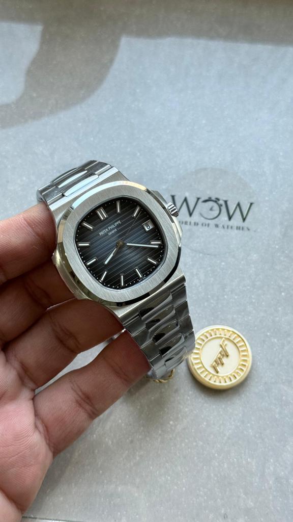 Replica PATEK PHILIPPE Nautilus 5811/1G PPF 1:1 Best Edition Grey Textured Dial on SS Bracelet Asian Cal.26-330CS