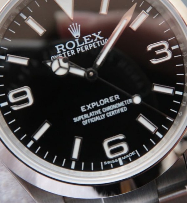 Replica Rolex EXPLORER I 214270 39mm Noob Black Dial SS Bracelet A2824