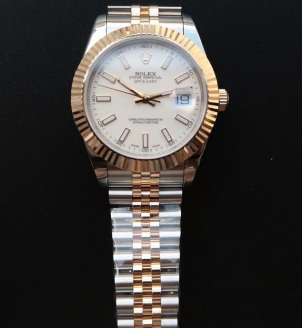 Replica Rolex DateJust 41mm 126333 YG Wrapped White Dial SS/YG Jubilee Bracelet A2824