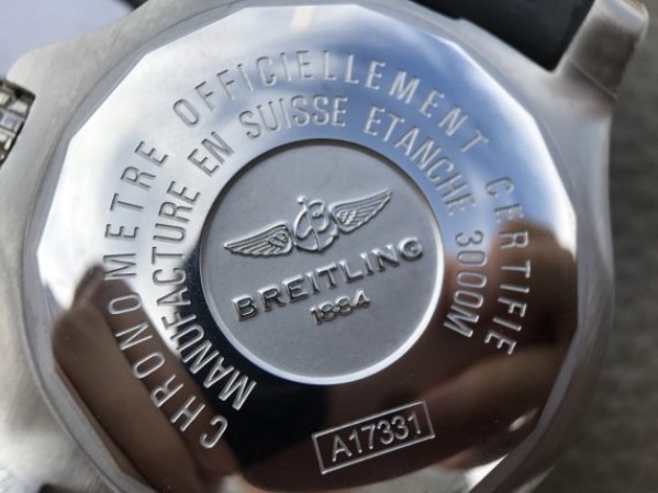 Replica Breitling Avenger II Seawolf SS GF Black Dial Black Rubber Strap A2824