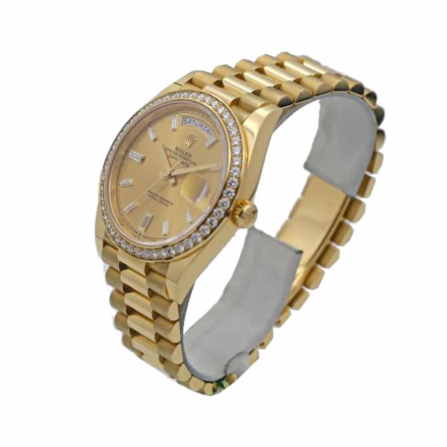 Rolex Day-Date 228348RBR KW Yellow Gold   Diamonds Champagne Dial Replica