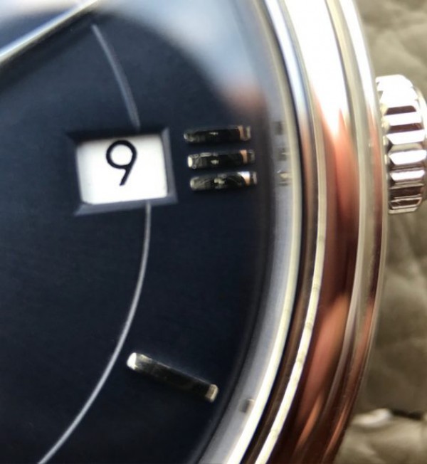 Replica Omega MKF De Ville 37mm SS Blue Dial Black Leather Strap A2829