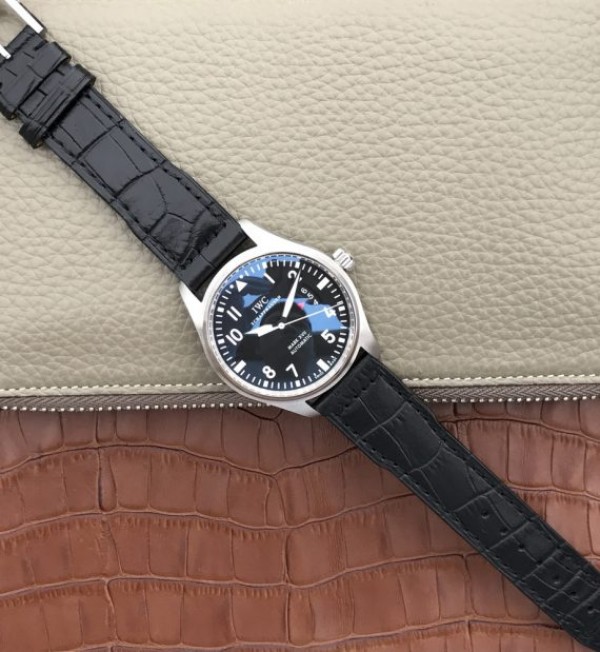 Replica IWC XF Mark XVII Black Dial Black Leather Strap A2892