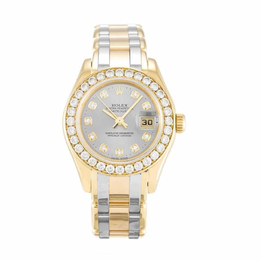 Rolex Tridor Pearlmaster Ladies Gold   Diamond 80298-0048 Replica