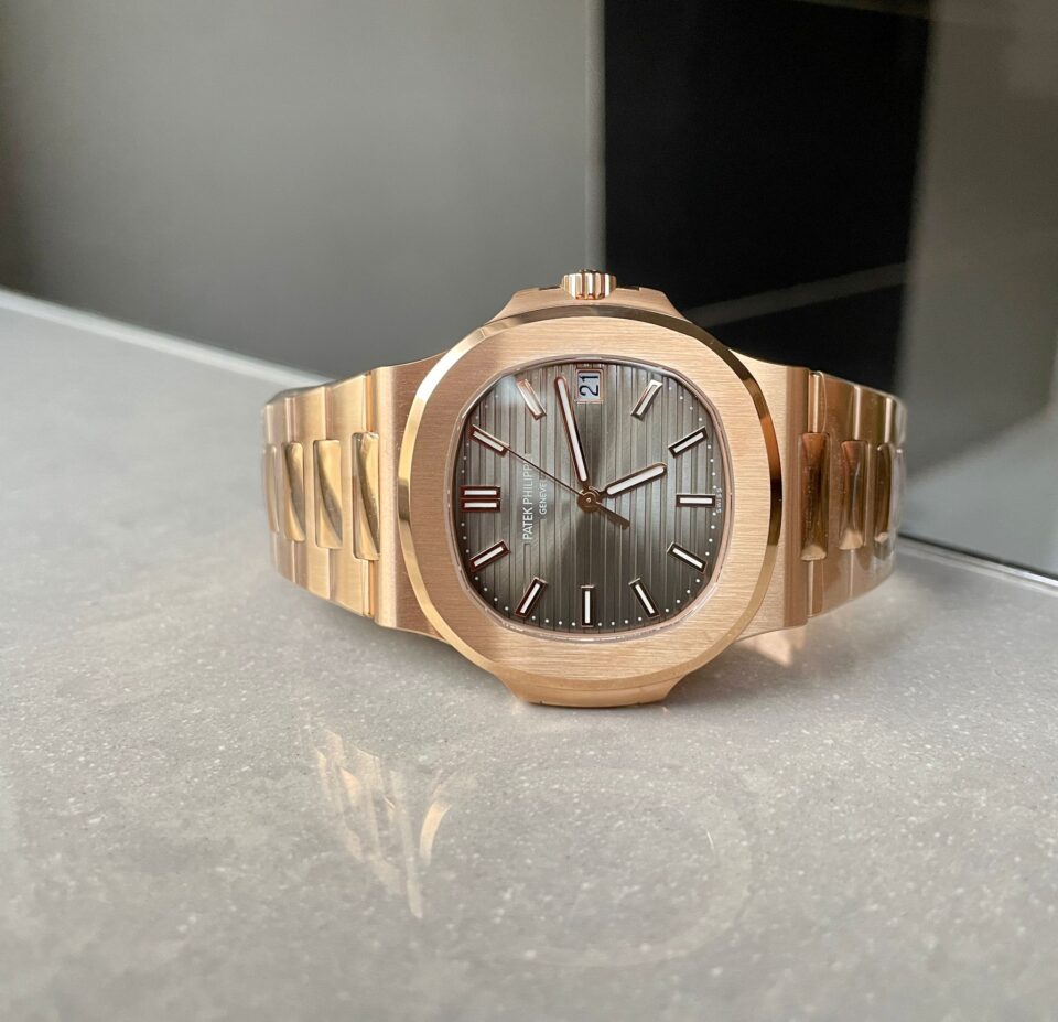 Replica PATEK PHILIPPE Nautilus 5711 3KF 1:1 Best Edition Grey Dial on YG Bracelet A324 V2