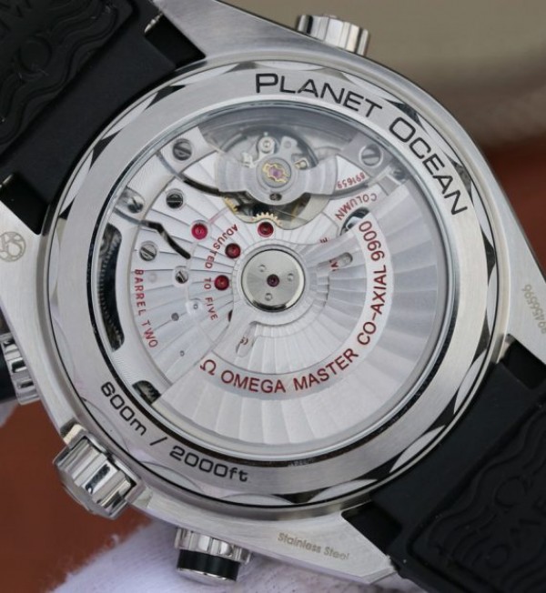 Replica Omega OMF Planet Ocean Master Chronometer Black LiquidMetal Leather Strap A9900