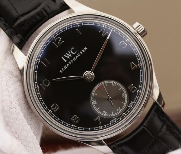 Replica IWC ZF Portuguese IW545407 Black Dial Leather Strap A6498