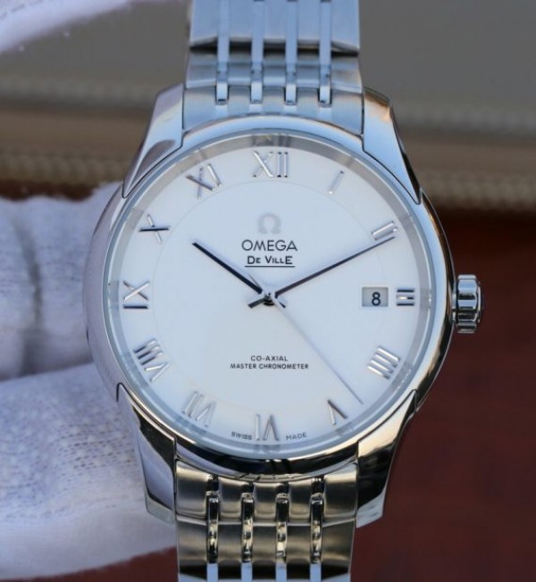 Replica Omega V6 De Ville Hour Vision Co-Axial 41mm SS White Dial SS Bracelet A8500