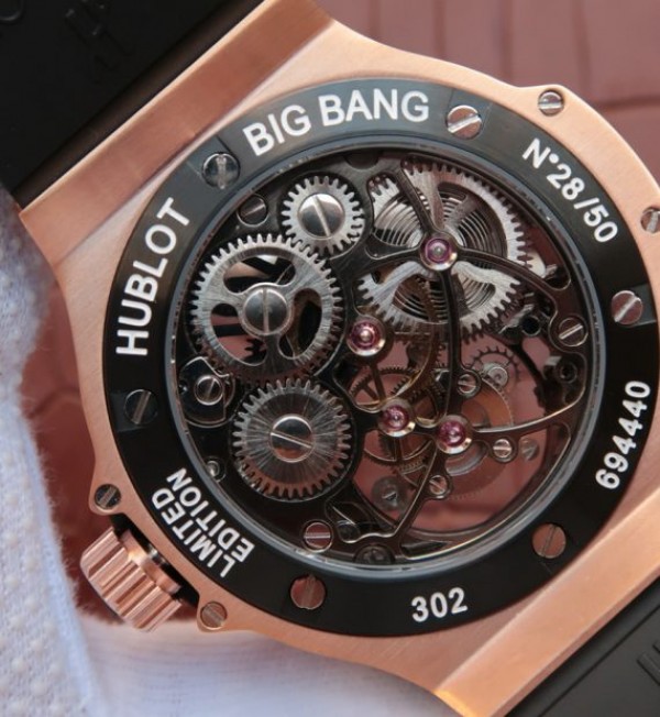 Replica Hublot Big Bang Ceramic Bezel Skeleton Tourbillon RG