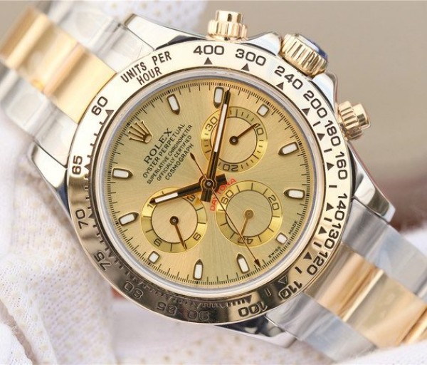 Replica Rolex Daytona 116523 Thick YG Wrapped YG Dial SS/YG Bracelet A7750