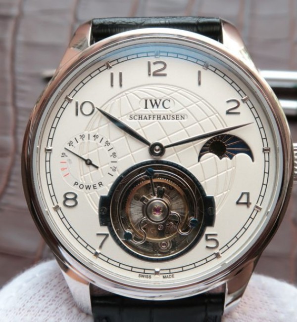 Replica IWC Portuguese Tourbillon Power Reserve Moonphase White Dial
