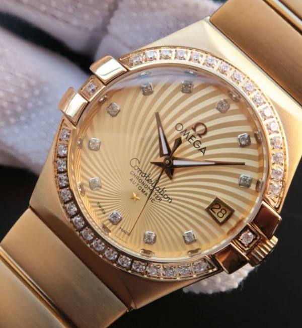 Replica Omega V6 Constellation 123.20.35 YG Case Yellow Dial