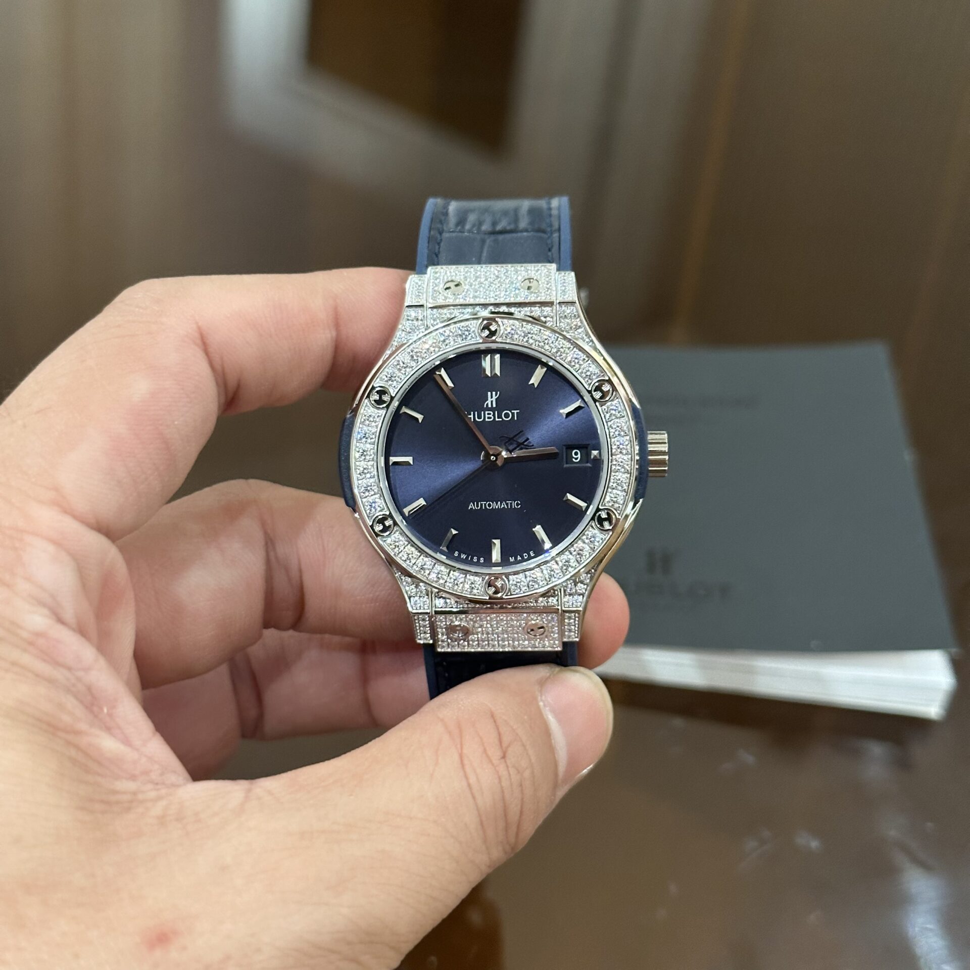 Hublot Classic Fusion Blue Diamond Replica Watch HB Factory 38mm