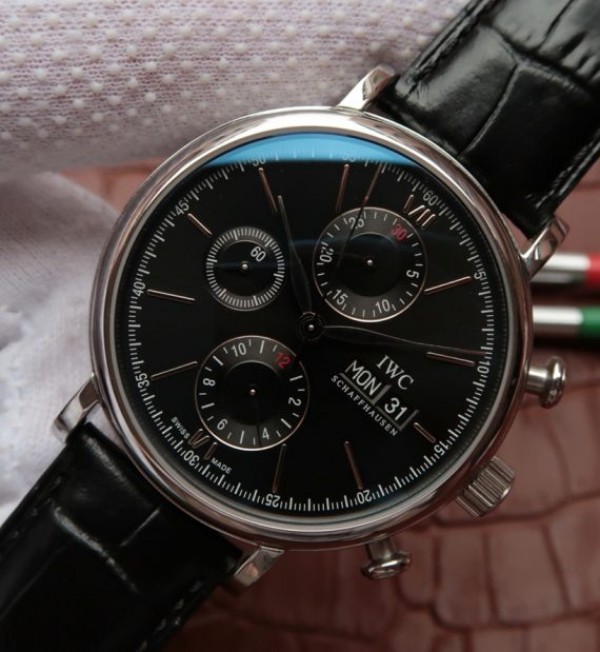 Replica IWC V6 IW391008 Portofino Chronograph Black Dial A7750